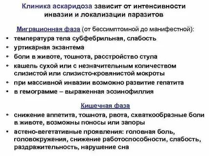 Кашель при аскаридозе