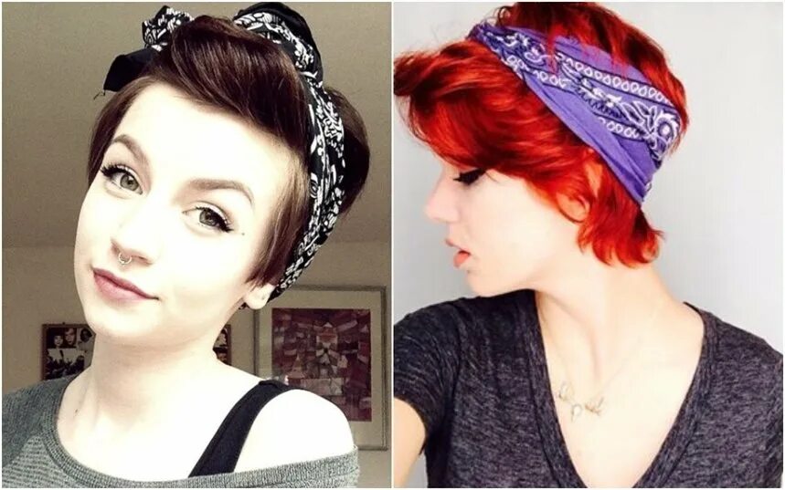 Cute Hair Short hair styles, Headbands for short hair, Bandana hairstyles