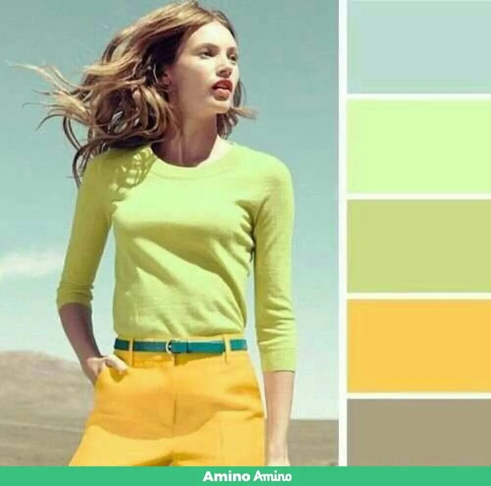Желтоватый оттенок зеленого цвета. Сочетание цвета в одежде. Срчетаниетуветов в одежде. Сочитаниецветов в одежде. Сочетание цветов в одеж.