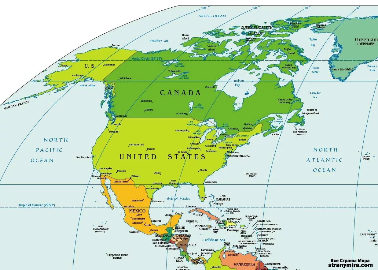 Государственные границы северной америки. Канада на политической карте Северной Америки. The United States of America карта Северная Америка. Материк Северная Америка политическая карта. Континент Северная Америка страны на карте.