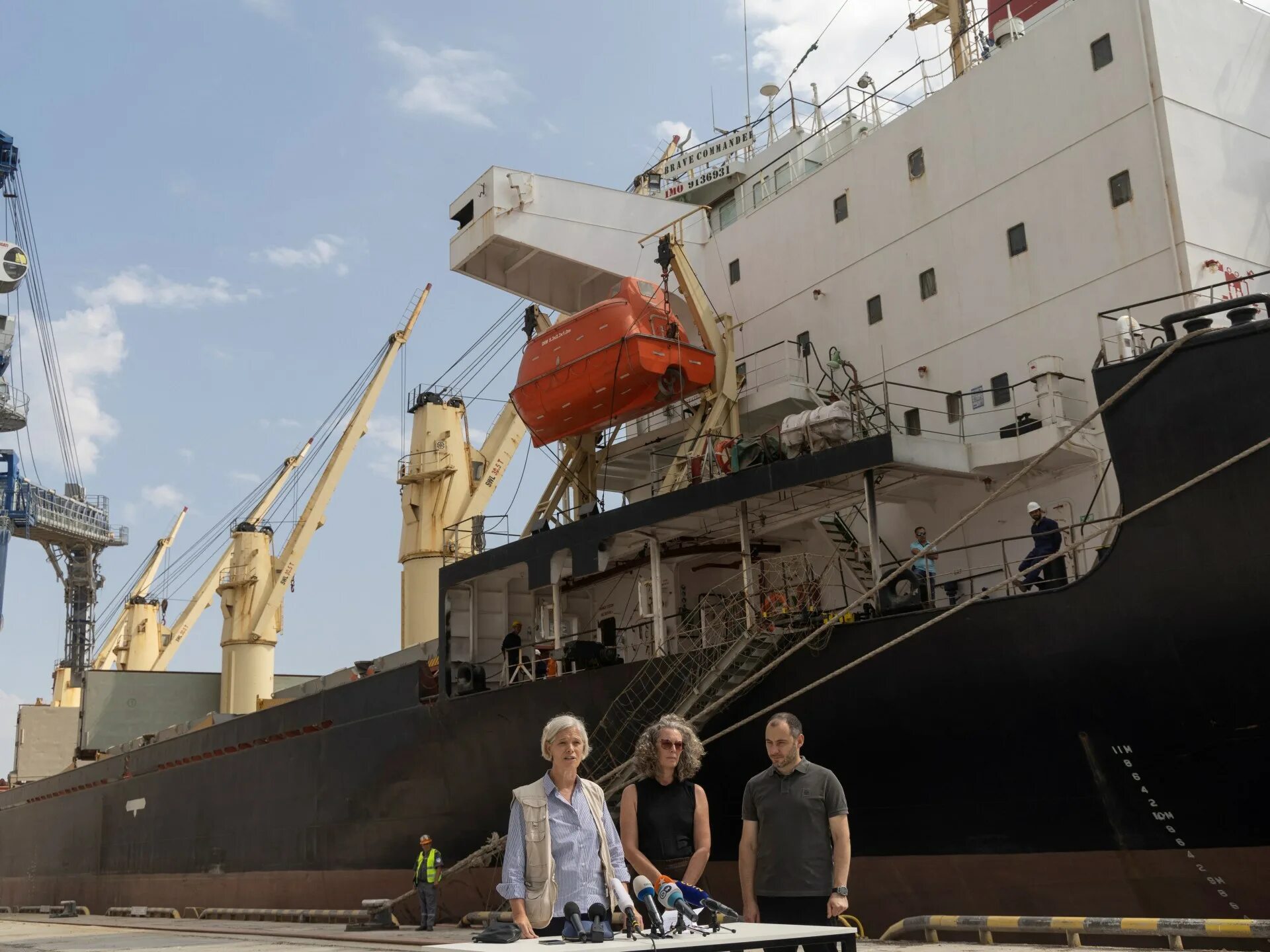 A ship carrying Grain from Ukraine. A ship carrying Grain. A Ukrainian Vessel carrying Peas was grounded in Transit from Pivdennyi to Turkey's Mersin Port.