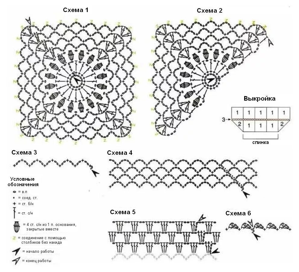 Бесплатные схемы крючком для начинающих