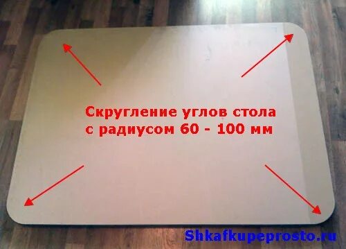 Радиус закругления столешницы 100мм. Радиус скругления стола. Радиус скругления углов столешницы. Радиус угла стола.