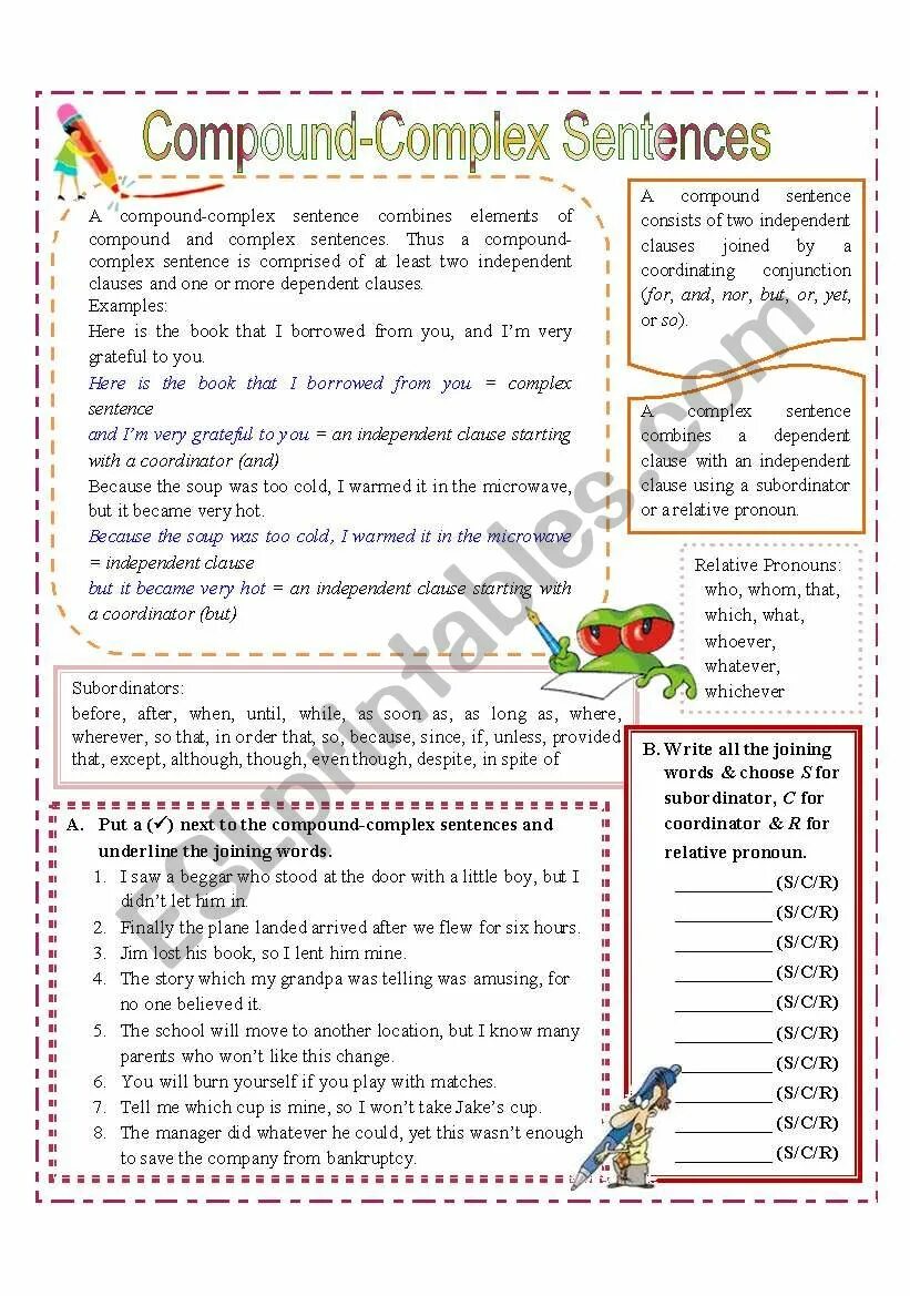 Compound sentence exercises. Complex compound sentences worksheet. compound and complex sentences. complex sentences worksheets. compound sentences exercises.