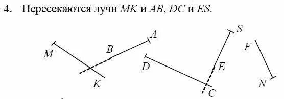 2 пересекающихся луча. 2 пересекающихся луча. пересечение прямой и луча. начерти два луча. начертить луч.