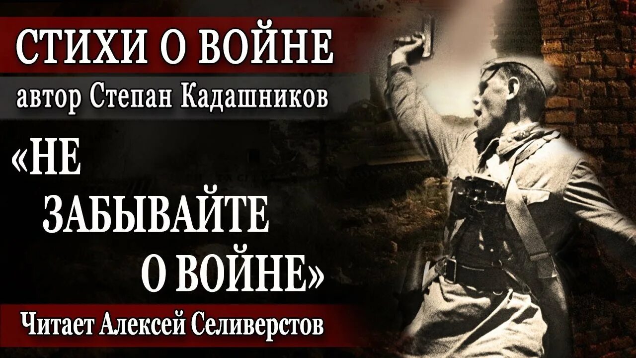 Не забывайте о войне стихотворение Степана Кадашникова. Не забывайте о войне стихотворение текст