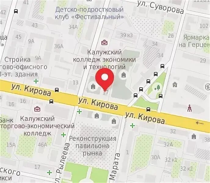 Калуга кирова карта