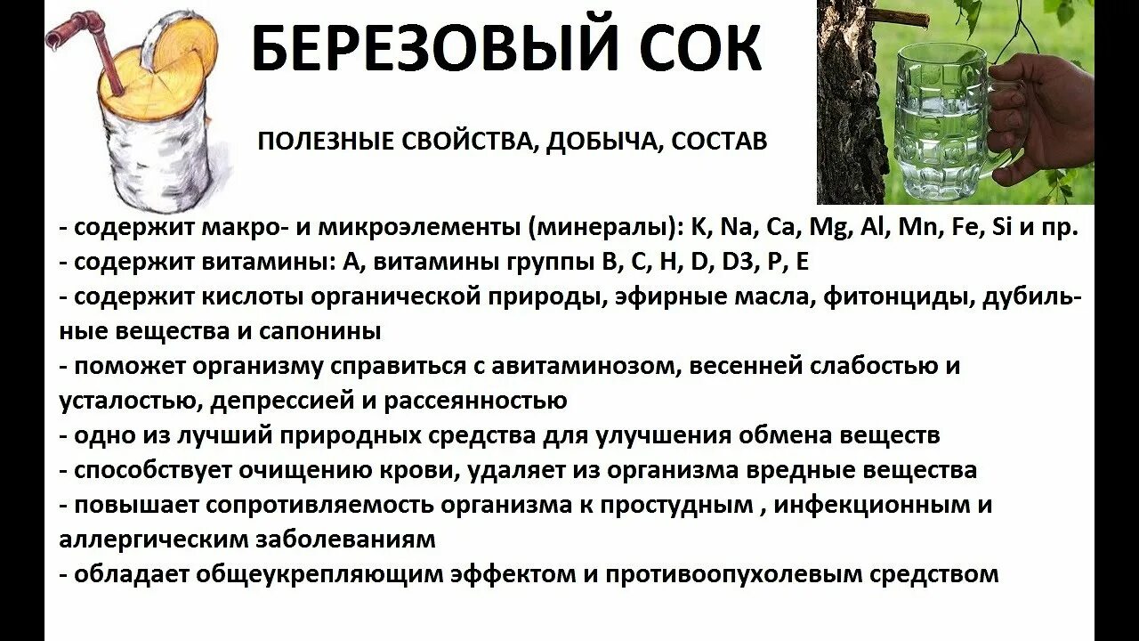 Сообщение о пользе березового сока 6 класс. Берёзовый сок витамины и минералы. Полезность березового сока. Берёзовый сок полезен. Польза березового сока.