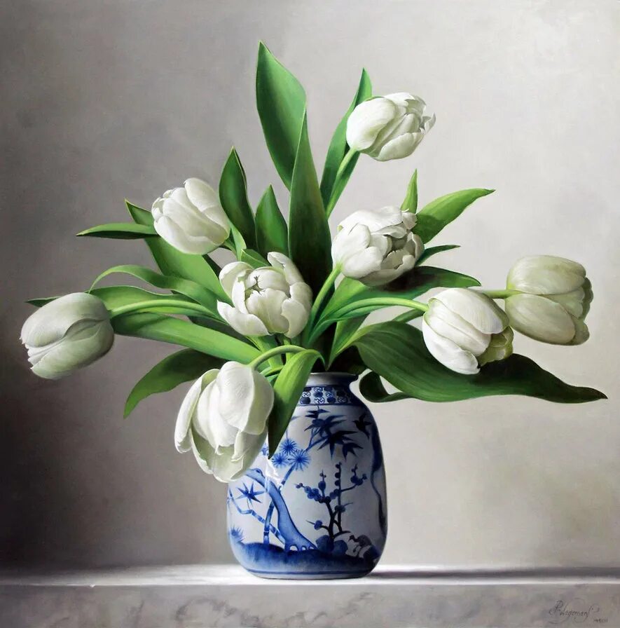 Сколько воды наливать тюльпанам в вазе. Питер Вагеманс тюльпаны. Художник Питер Вагеманс - Бельгия, тюльпаны. Бельгийский художник Питер Вагеманс. Питер Вагеманс белые тюльпаны.
