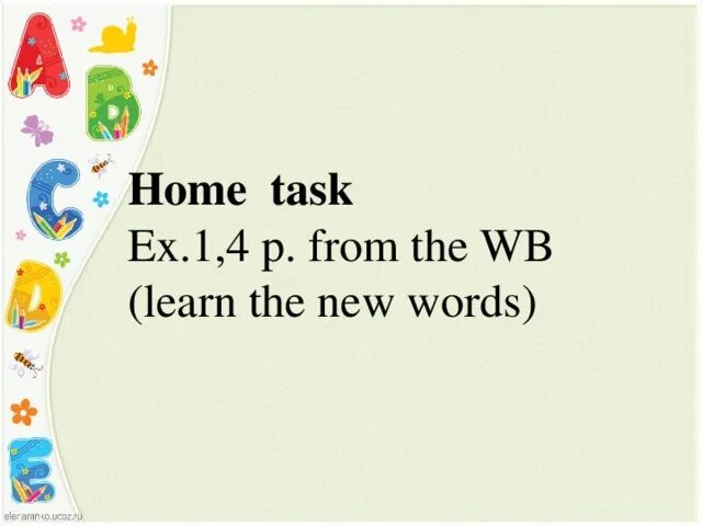 You have a new task. Home task. New Words. "Home task #2.1\n". Home task quality photo.