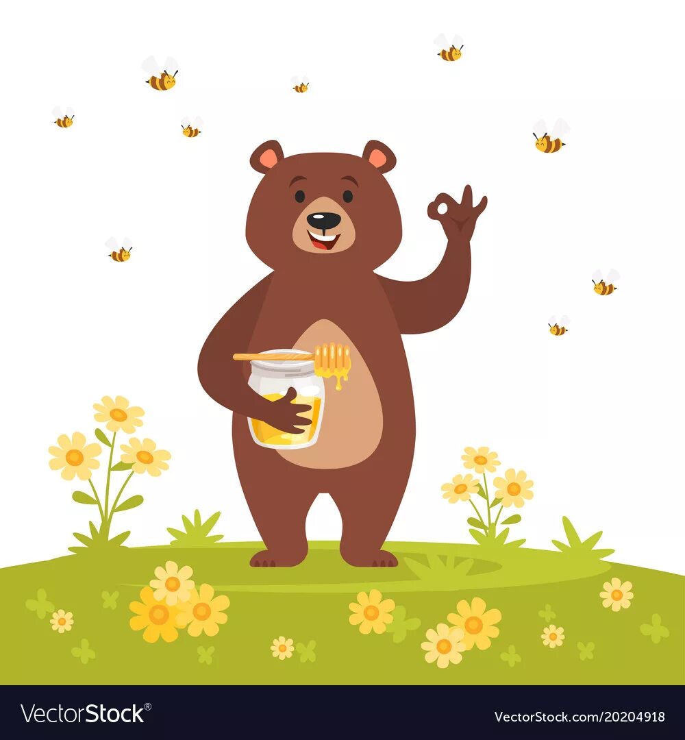 Мишка мед игра. Медведь и пчелы. Мультяшный медведь с медом. Медвежонок мультяшный. Рисование медведь и пчелы.