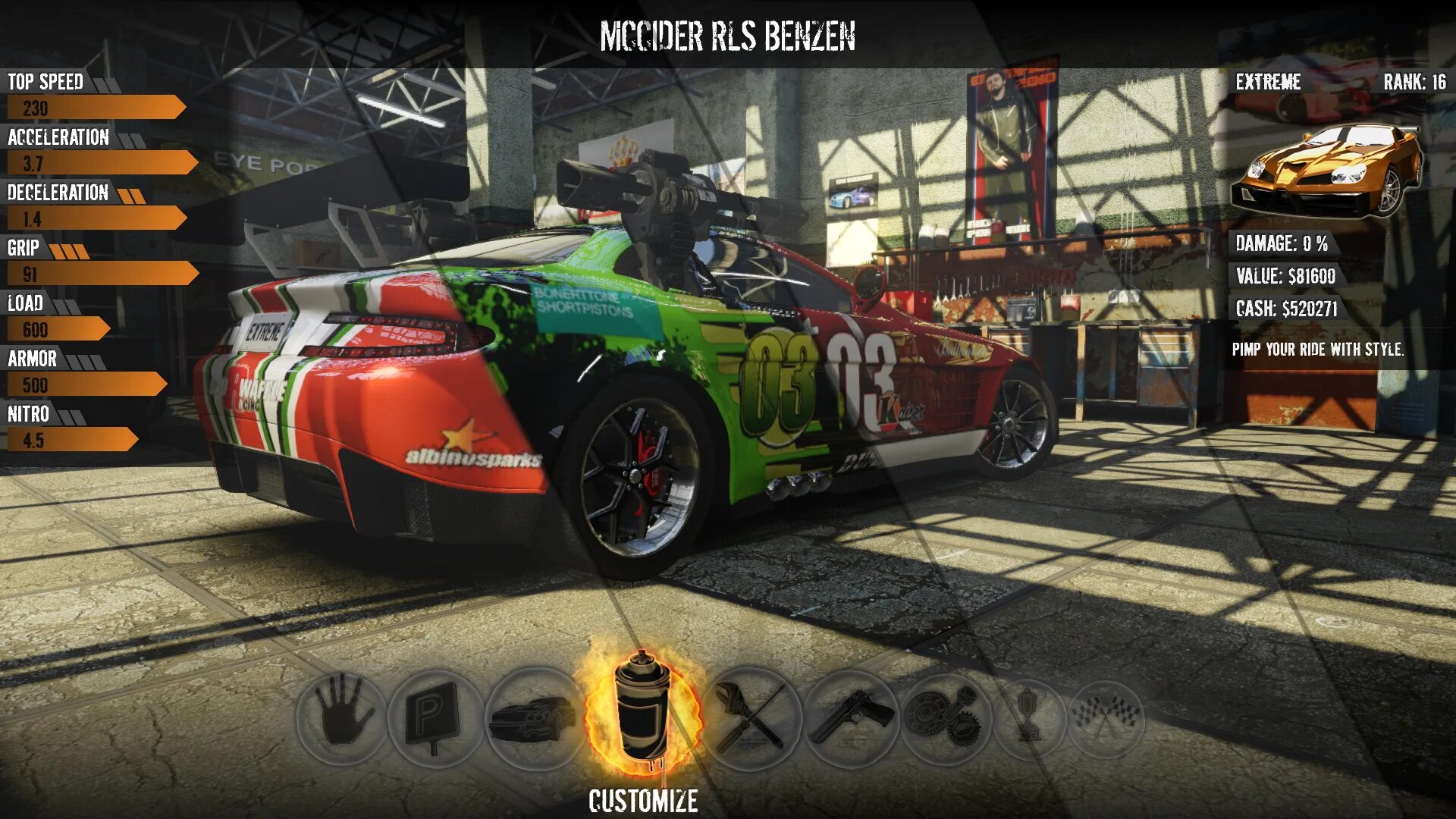 Damage values