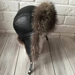Кожаная ушанка с мехом