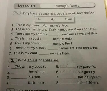 Write the words my sister