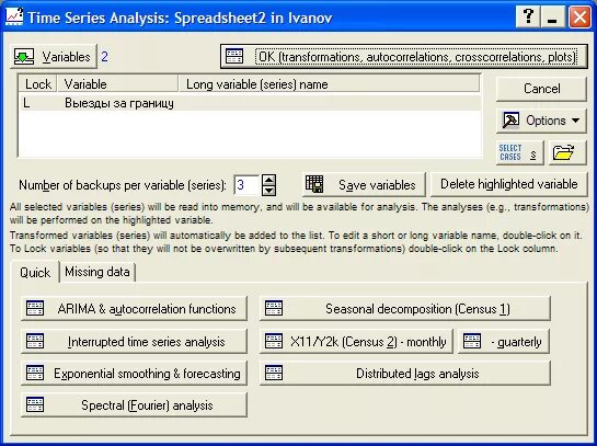Select variables
