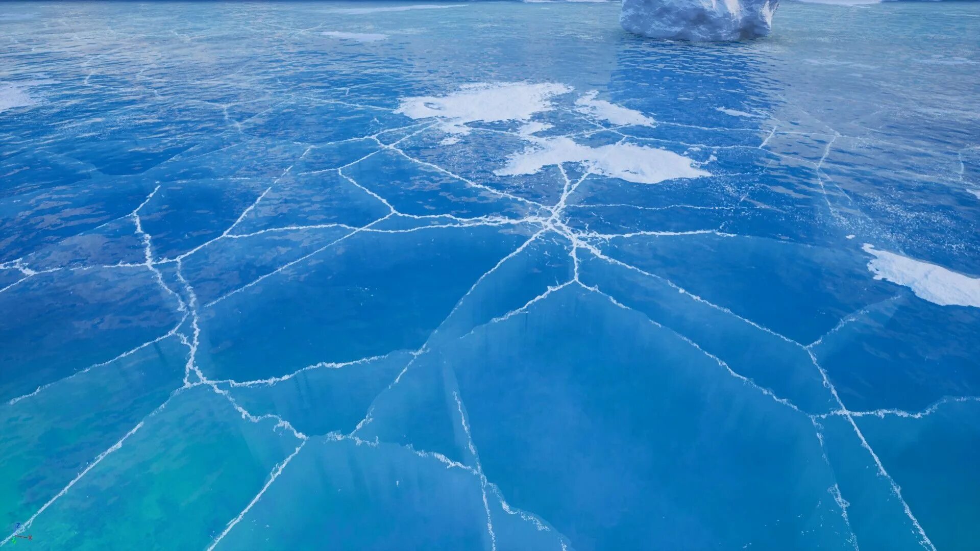 Пролет лед. Поверхность льда. Замерзшее озеро. Треснувший лед. Зимний Байкал.