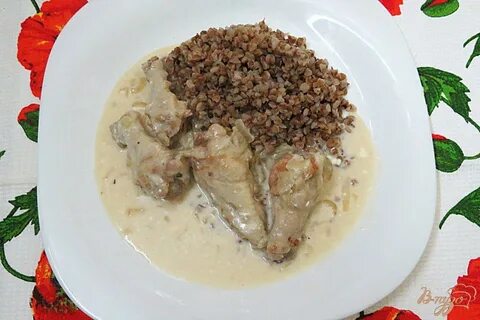 Гречка с курицей в сметане