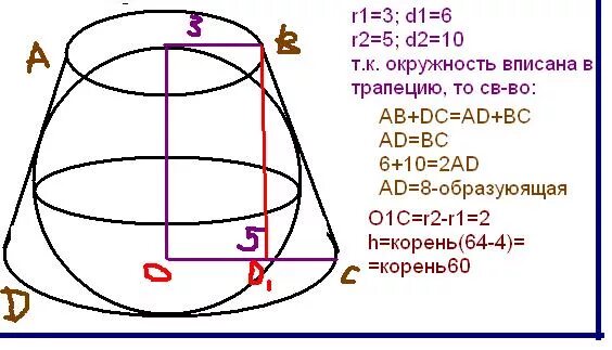 Шар вписан в круг. Радиус сферы вписанной в усеченный конус. Сфера вписанная в усеченный конус. В усечённый конус вписан шар. Шар вписанный в усеченный конус.