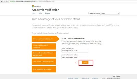 Link to email address verification