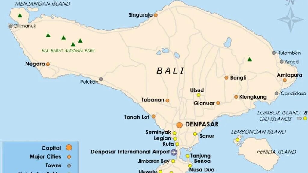 Сколько денег на бали. Унгасан Бали на карте. Остров Бали на карте. Карта острова Бали с районами. Районы Бали на карте.