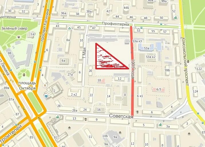 барнаул площадь на карте