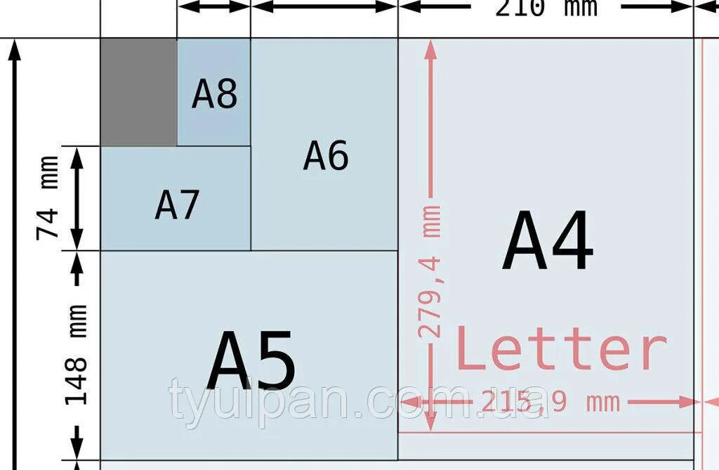 Размеры листов а4 а5