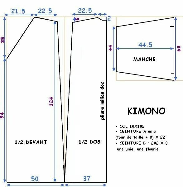 Épinglé par +79268652335 sur Кимоно Patron couture gratuit, Motif kimono, Patron