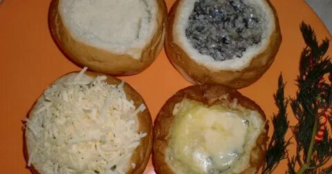 Жульен в булочке с грибами духовке
