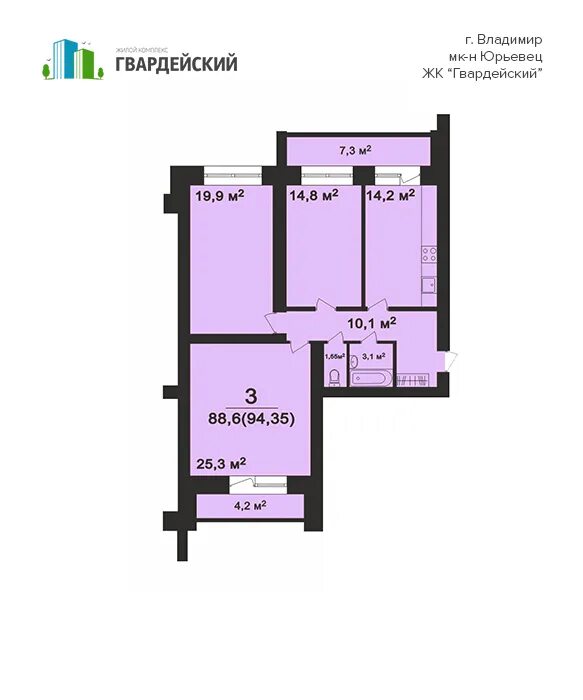 Жк гвардейский квартиры. ЖК Гвардейский 3 планировки. ЖК Гвардейский 2 секция планировки квартир. ЖК Гвардейский Юрьевец.