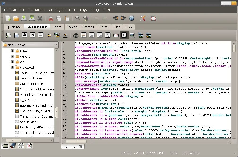 Html style margin top. Bluefish linux. bluefish редактор. bluefish html редактор. blue fish редактор.