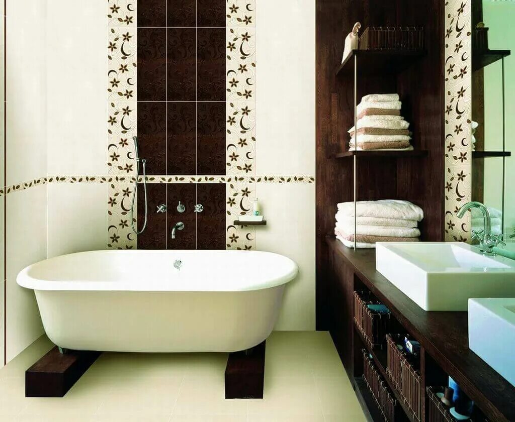 Дизайн ванны кафелем фото. Декор ванной комнаты плиткой. Красивая плитка для ванной комнаты. Декор плитка для ванной. Коричневая плитка в ванной.