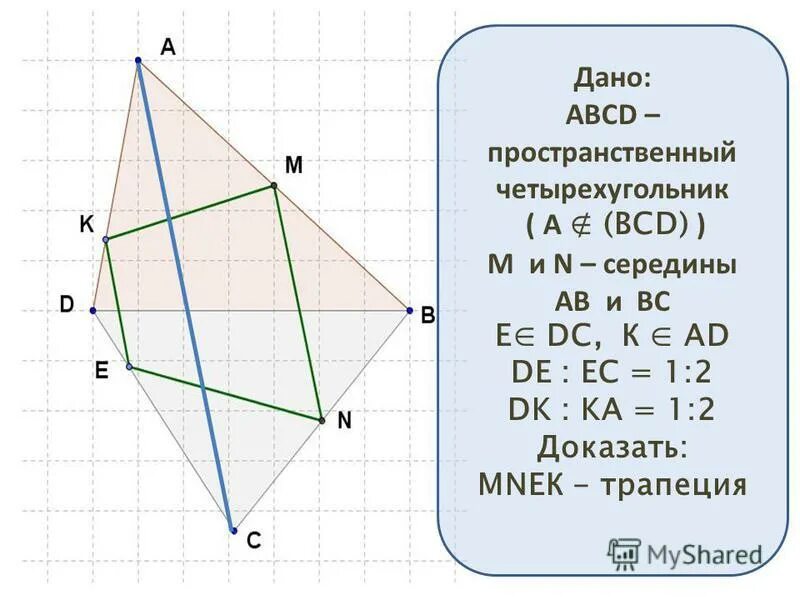Каждая из диагоналей четырехугольника. Пространственный четырехугольник. Пространственный четырехугольник АВСД. Четырехугольник в пространстве. Четырёхугольник ABCD.