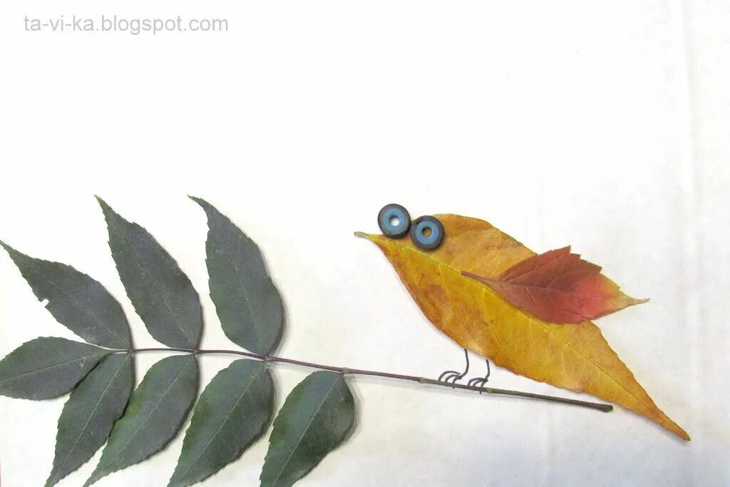 поделки из сухих листьев. птицы с листьев. птичка из осеннего материала. птичка из листьев поделка. птица из листьев поделка.