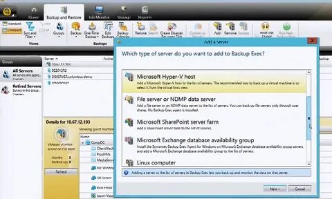 Backup exec
