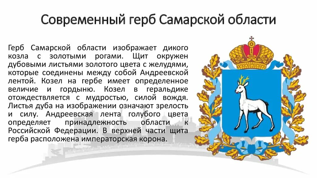 Кто изображен на гербе самары. Герб самарской области описание. описать герб самарской области. герб самарской губернии. современный герб самары.