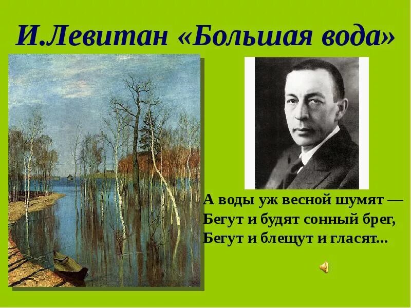 Природа поэзии 19 века. Поэтические образы весны. Образ весны в поэзии. Левитан большая вода картина.