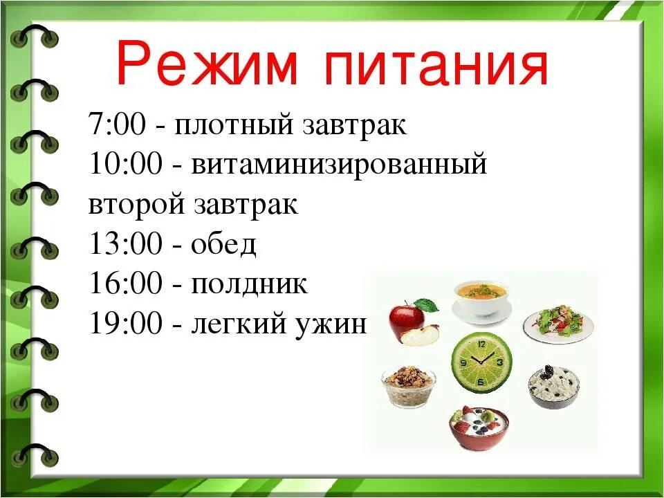 Правильный график питания по времени. Расписание режима питания по часам. Правильное питание распорядок дня. График правильного питания.