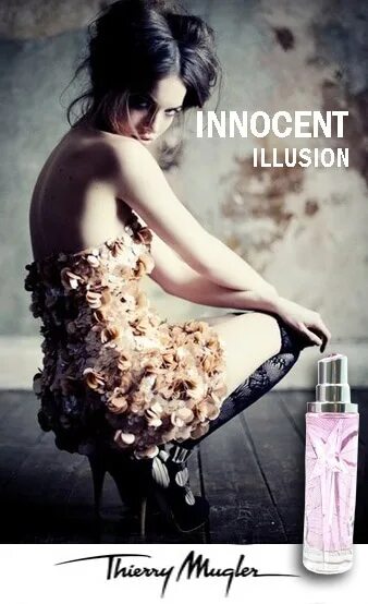 Nina illusion отзывы. Thierry Mugler Angel innocent Illusion. Духи невинный ангел. Innocent реклама Мюглер. Туалетная вода Иллюзион.