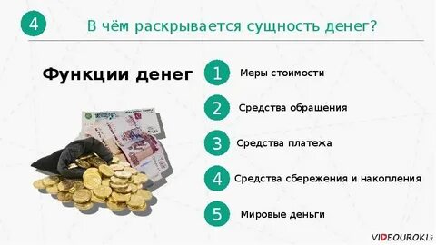 Сущность функции и роль денег