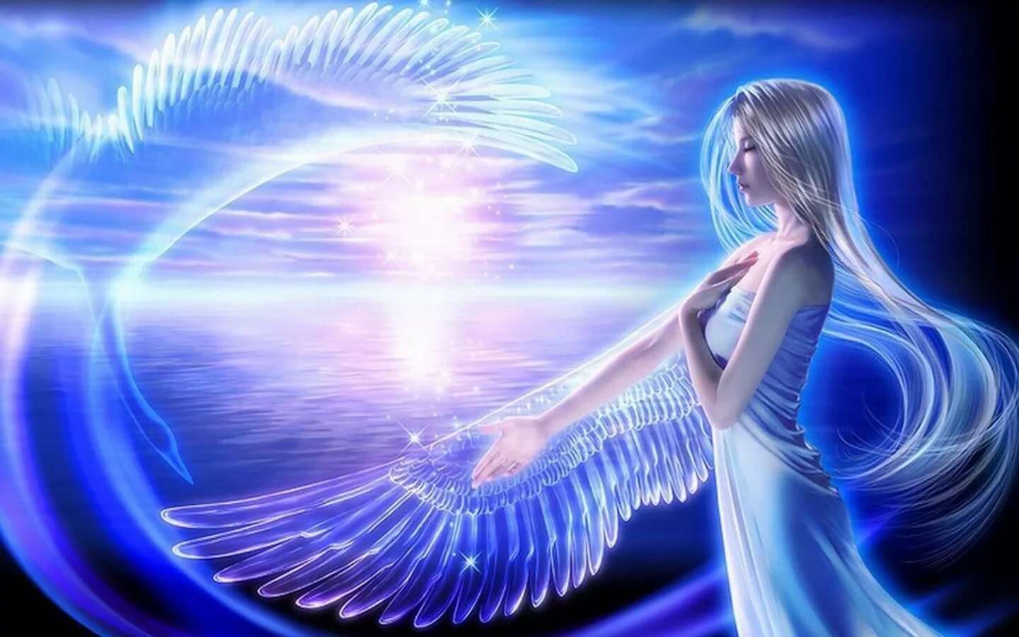 Мечта способна. Фэнтези девушка в голубом. Ангелы по именам. Ангел хранитель Галины. Имя ангела женское.