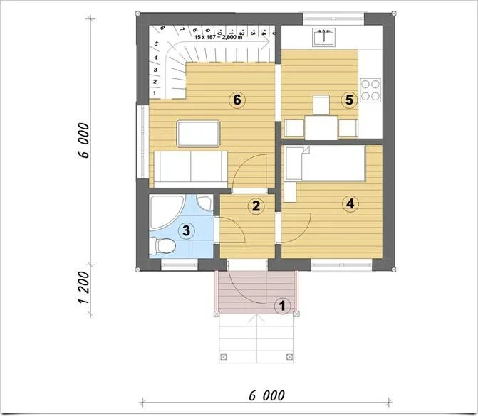 Проект дома 24 кв м Habitats modulaires : Maison ossature bois, Maison modulaire, Plans de maison co