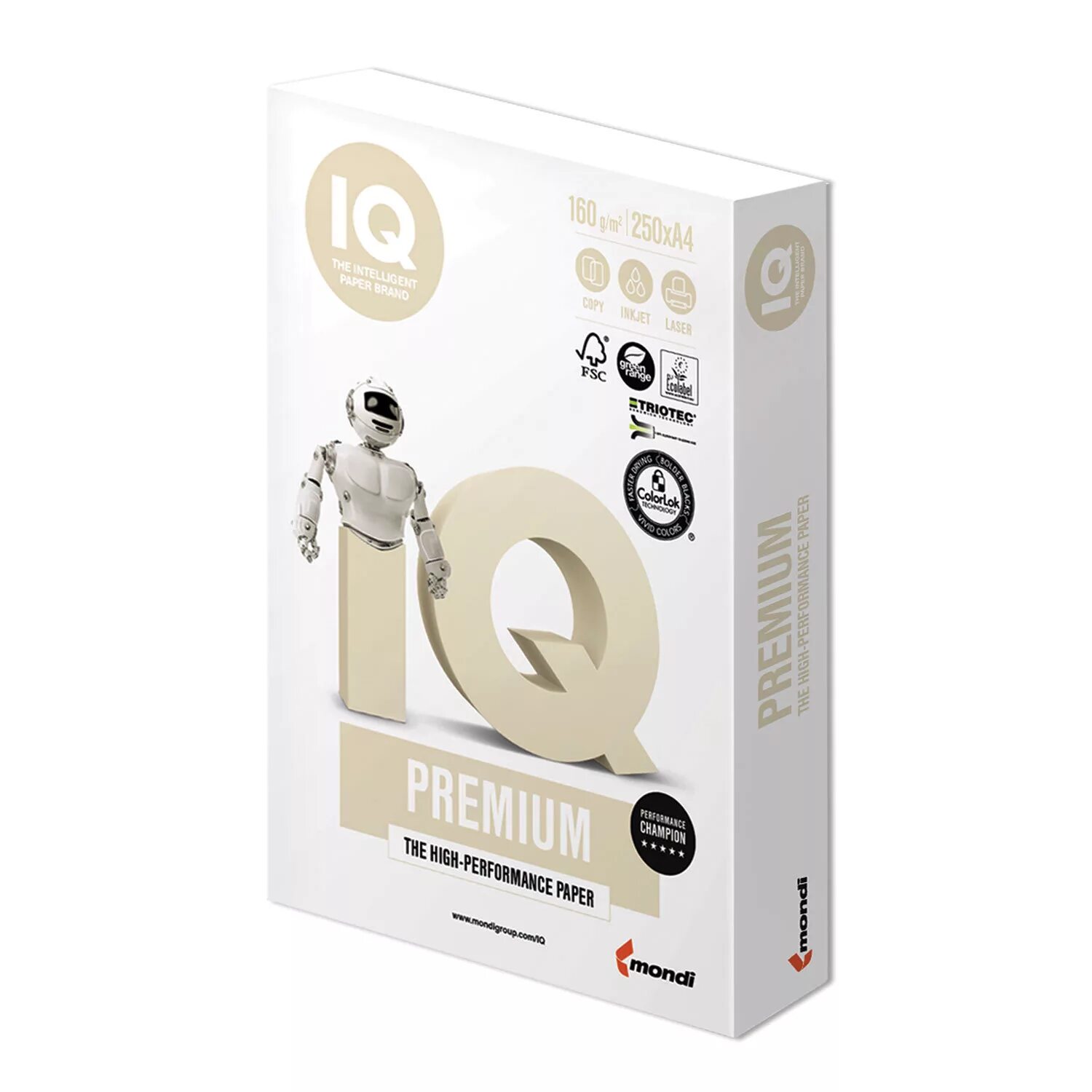 Бумага IQ Premium, а4, 250 г/м2, 150 л. Бумага IQ Premium, а4, 160 г/м2, 250 л., класс "а", Австрия, белизна 170%. Бумага IQ Premium, а4, 200 г/м2, 250 л., класс "а", белизна 170% (Cie). IQ Premium, а4, 100 г/м2, 500 л.