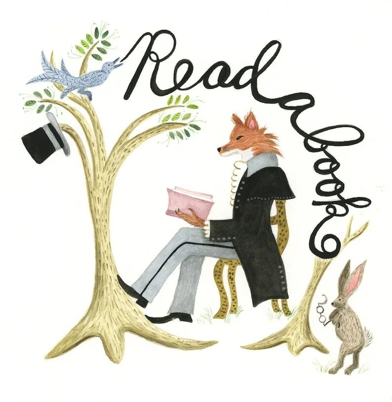 Лис джентльмен. Лис в библиотеке. Reading fox