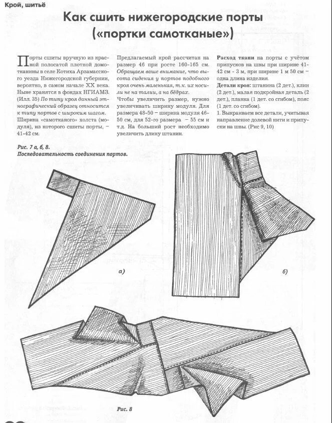 Рис. 8-7. Украинские традиционные штаны и шаровары 7, 8.