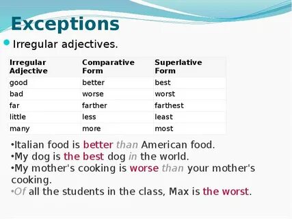 Degrees of comparison 4 класс