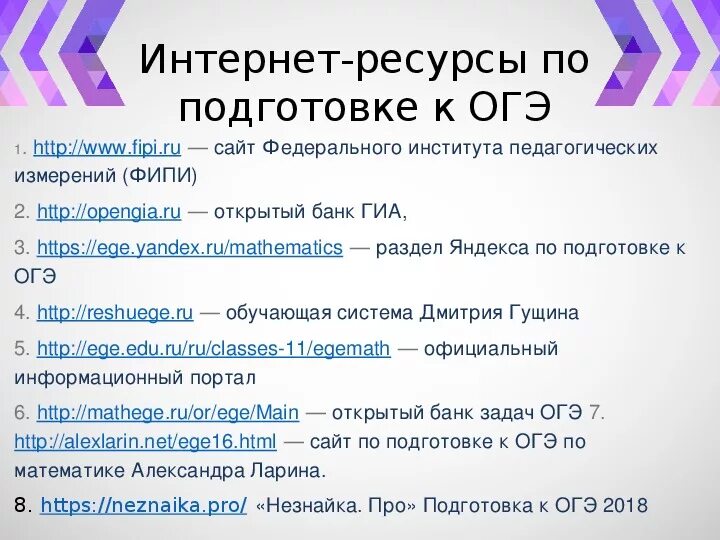 Подготовка к огэ презентация 9 класс математика. Полезные ресурсы для подготовки к ОГЭ по математике. Интернет ресурсы для подготовки к ОГЭ. Полезные ссылки для подготовки к ЕГЭ И ОГЭ. Сайты для подготовки к ОГЭ.