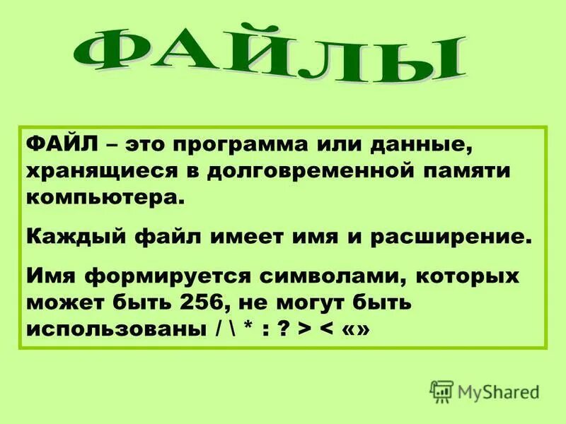 каждый файл имеет имя