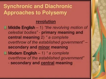 Diachronic and synchronic approaches