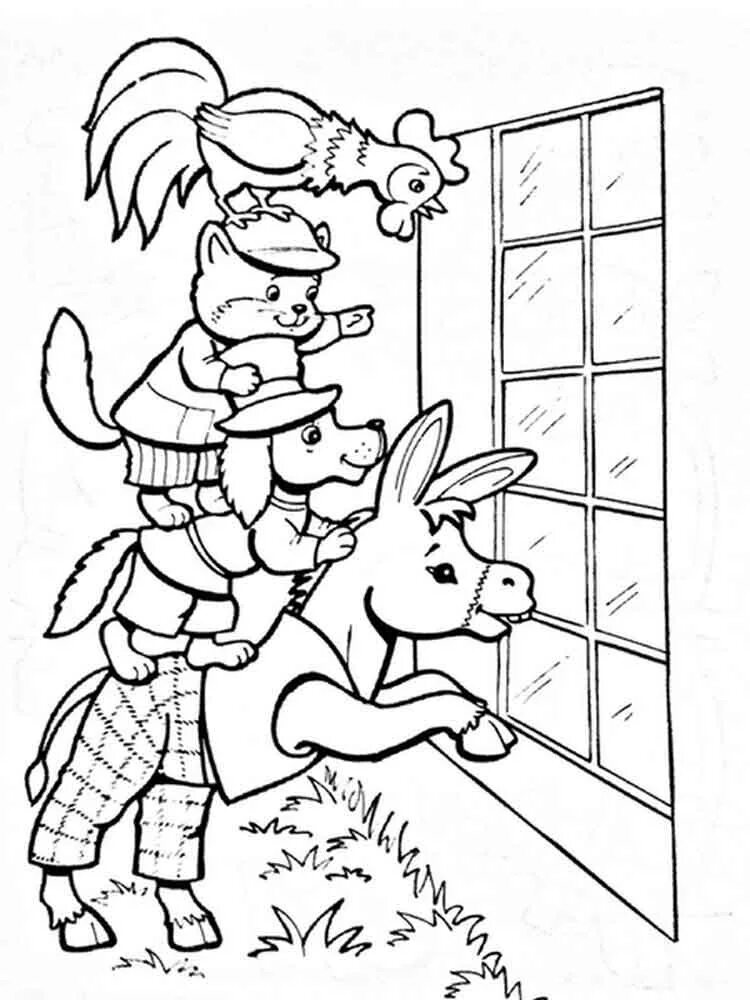 Bremenskie muzikanti бременские музыканты raskraski. Иллюстрация к бременским музыкантам 2 класс. Бременские музыканты раскраска для детей. Рисунок сказки музыки. Братья гримм бременские музыканты раскраска.