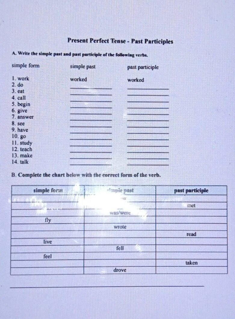 Write the past tense. Write the past participles of the verbs. write the participles of the following verbs. write the past simple of the following verbs in the correct column: to enjoy. write the past participle of the following verbs finish.
